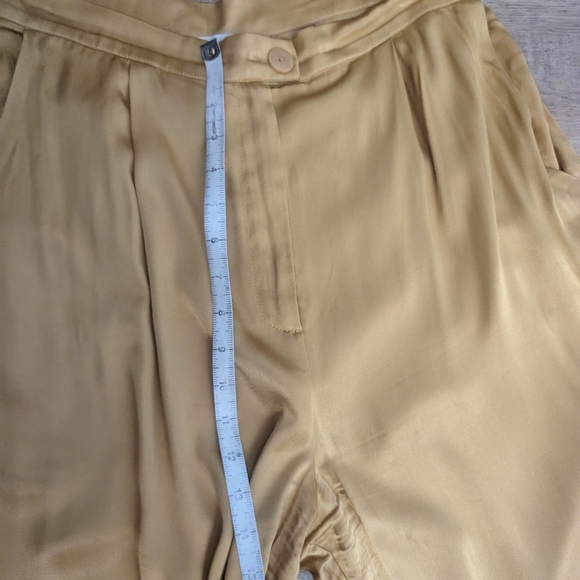 Corey Lynn Calter Petra Gold Satin Wide Leg Pants - Picture 11 of 14